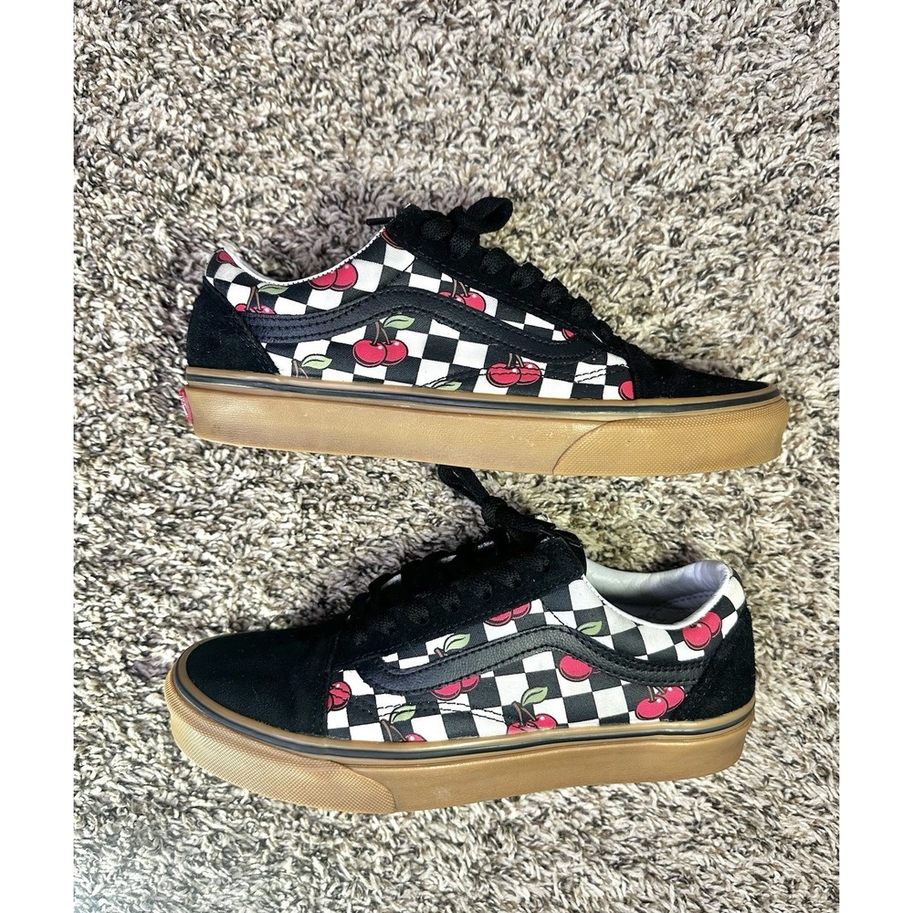 Vans Old Skool Checkerboard Cherries Men's 6 Women's Size 7.5 Shoes Sneakers - Picture 2 of 9